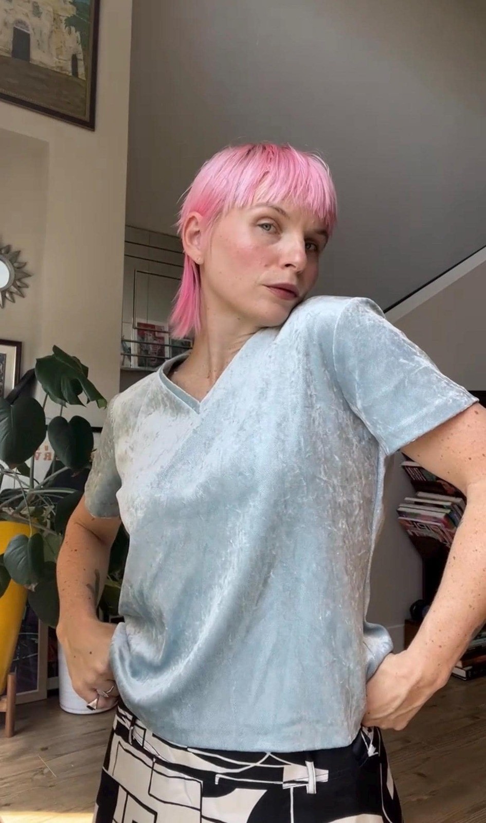 VTG 90s Baby Blue Metallic Tee VTG 90s Baby Blue Metallic Tee