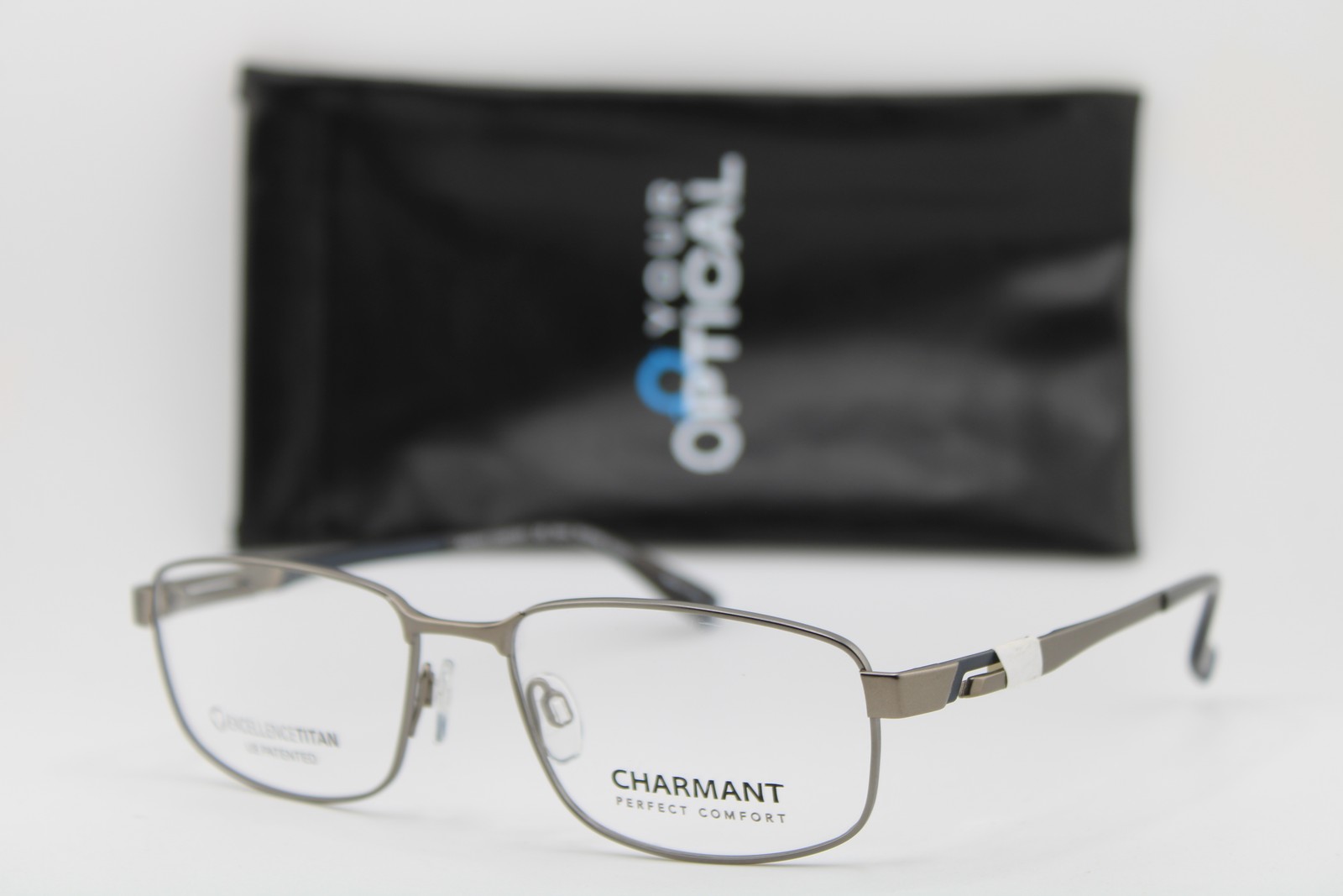 NEW CHARMANT CH12312 GR GREY BLUE PERFECT COMFORT AUTHENTIC EYEGLASSES 55-17