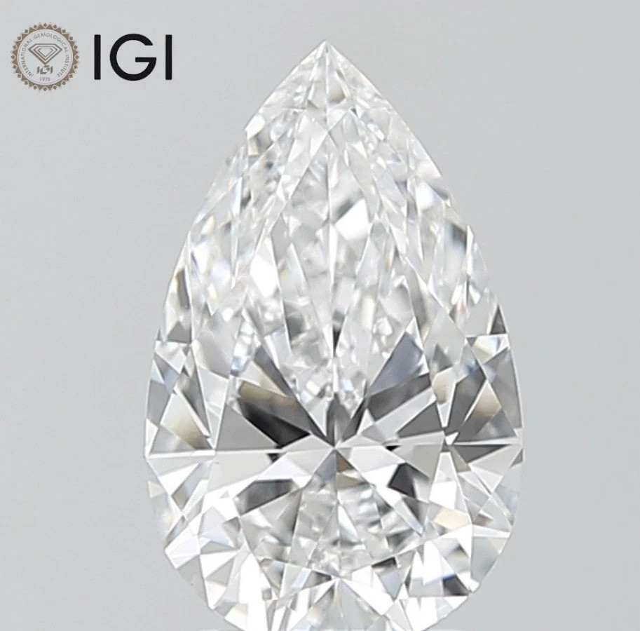 2.09CT Pear Cut Lab Grown Diamond D VVS1 IGI Certified Colorless Loose Gem Stone