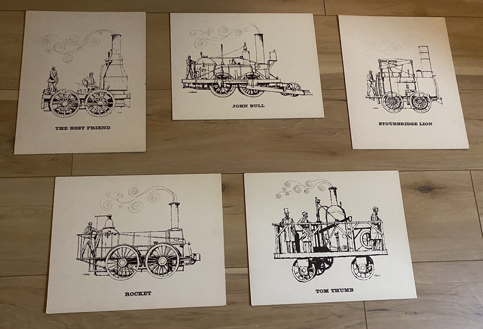 Vintage Mid 20th Century 5 Prints From Francis William Webb, Trains 11X14
