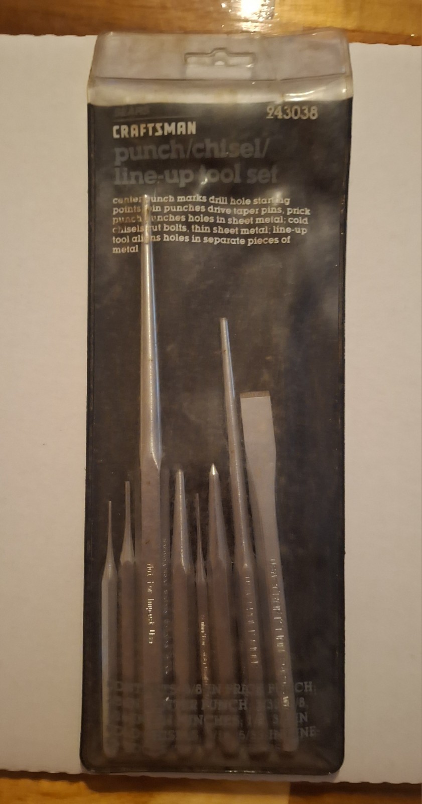 VTG Craftsman 943938 Punch & Chisel Set 9 (8) PC Set w/ Pouch Missing 3/4 Chisel VTG Craftsman 943938 Punch & Chisel Set 9 (8) PC Set w/ Pouch Missing 3/4 Chisel