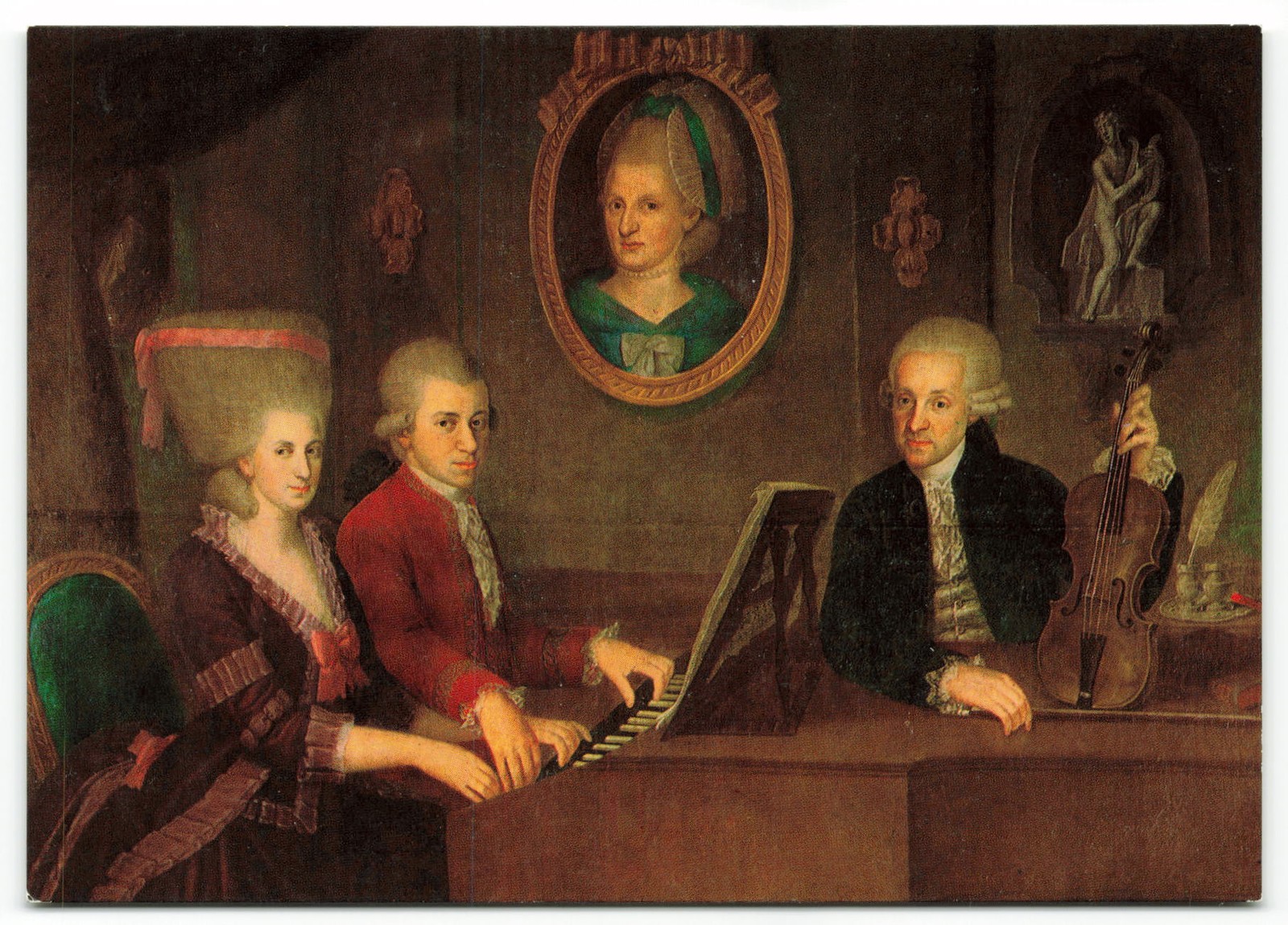 Mozart Family Classic Painting Salzburg 1780 Postcard Mozart Family Classic Painting Salzburg 1780 Postcard