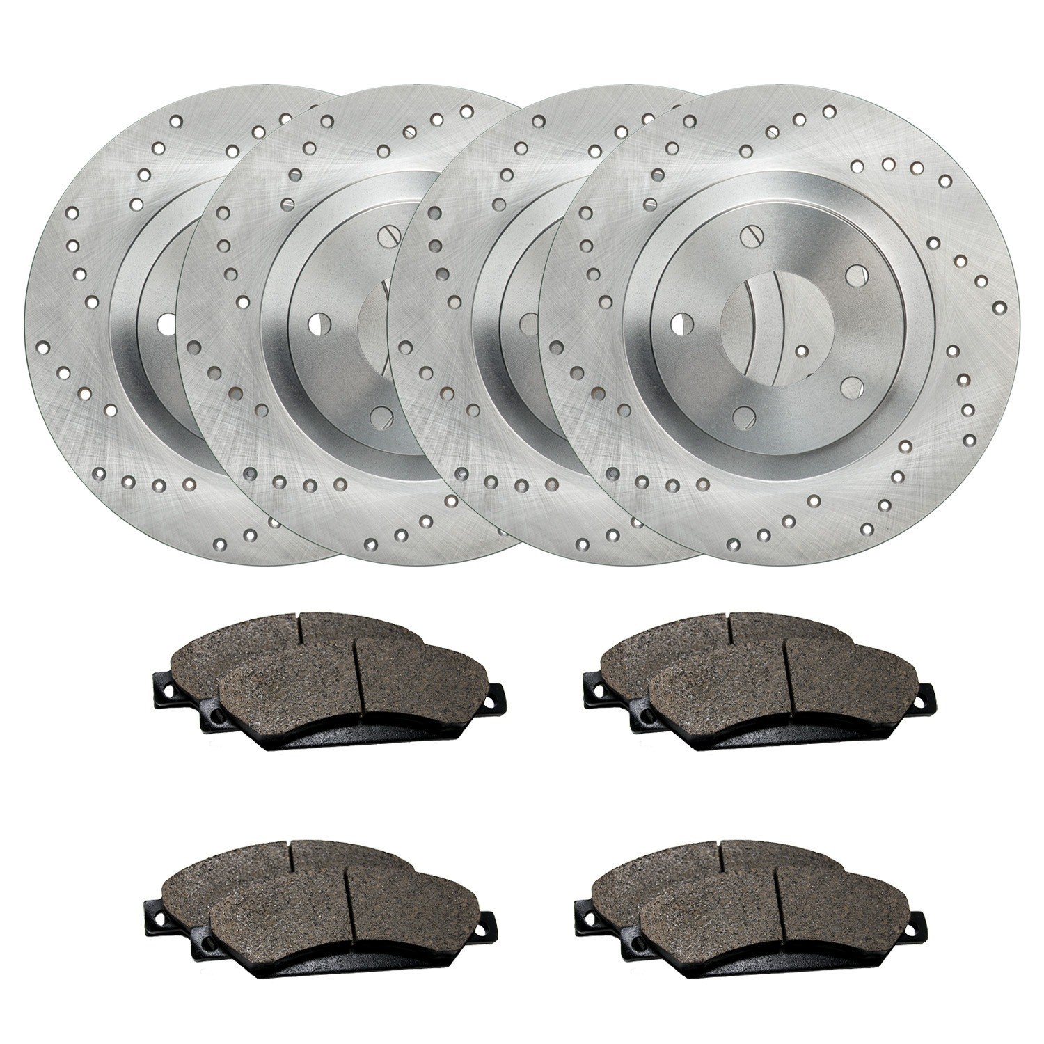 Front & Rear Drilled Brake Rotors + Pads for 2015 2016 2017-2020 Acura TLX