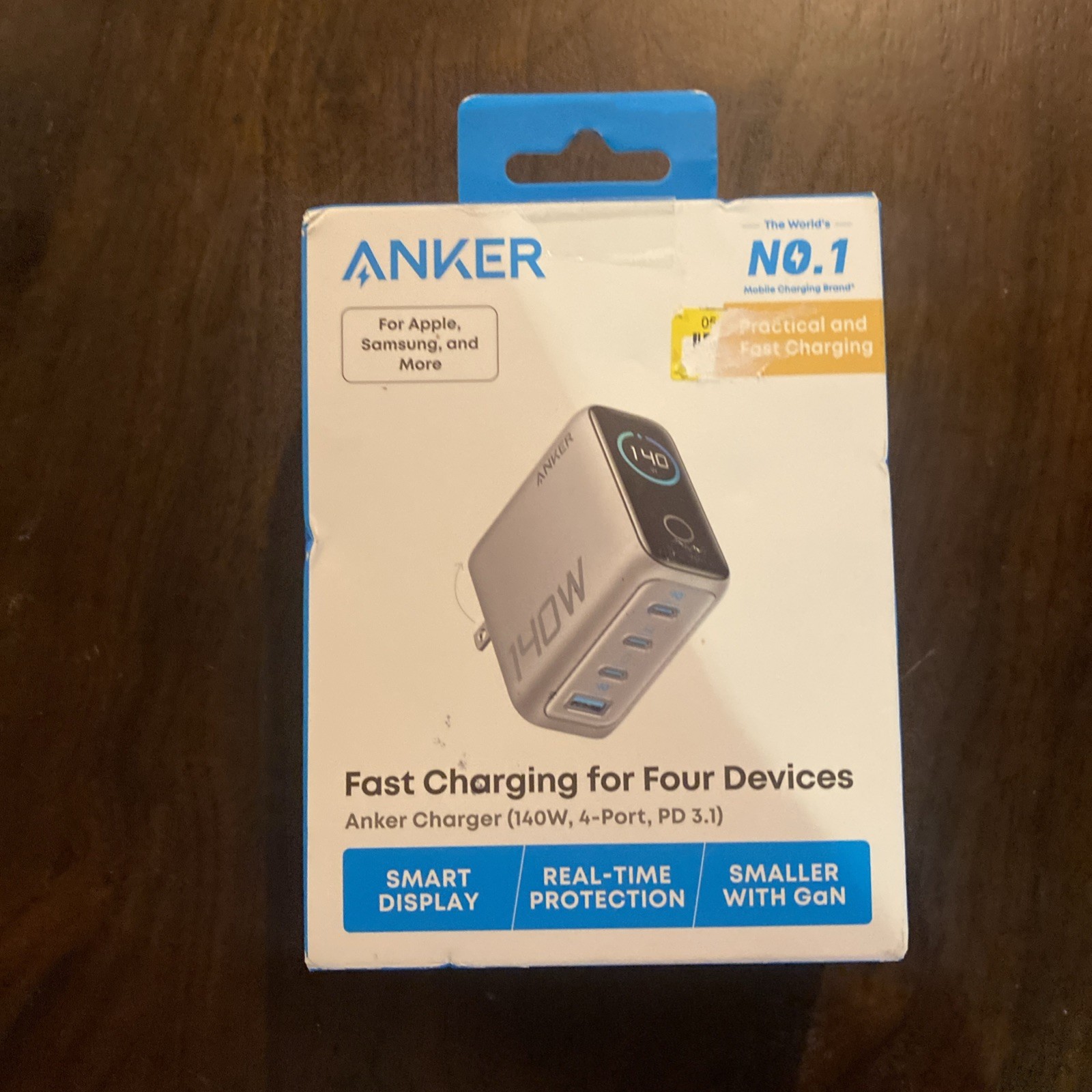 Anker - Laptop Charger (140W, 4-Port, PD 3.1) - Silver Anker - Laptop Charger (140W, 4-Port, PD 3.1) - Silver