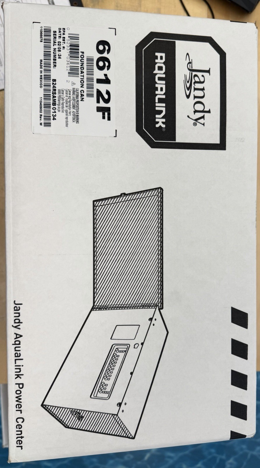 Jandy Aqualink 6612F Power Center Foundation Can