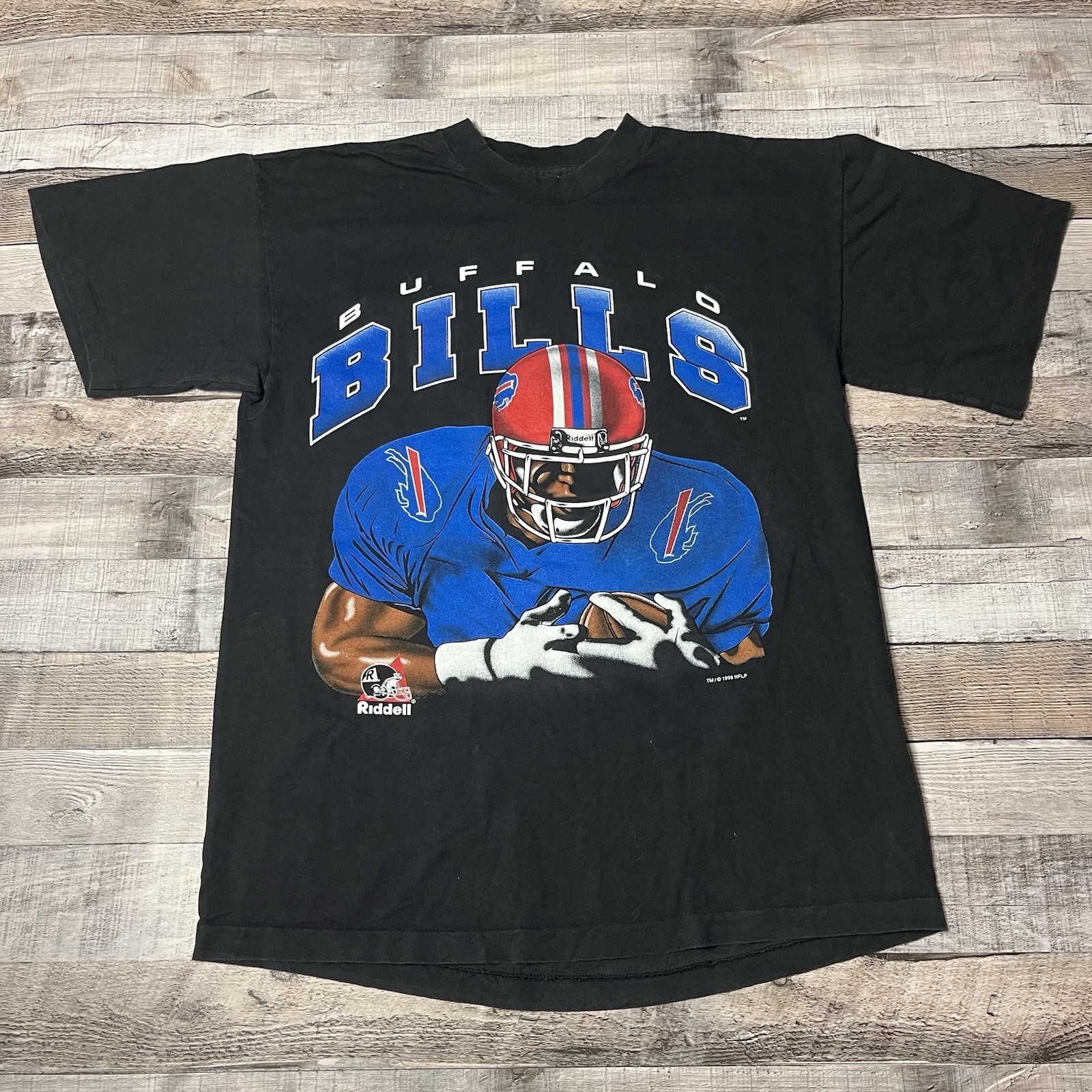 Buffalo Bills Shirt Size Large Black Vintage 90s NFL Football Sportswear 
