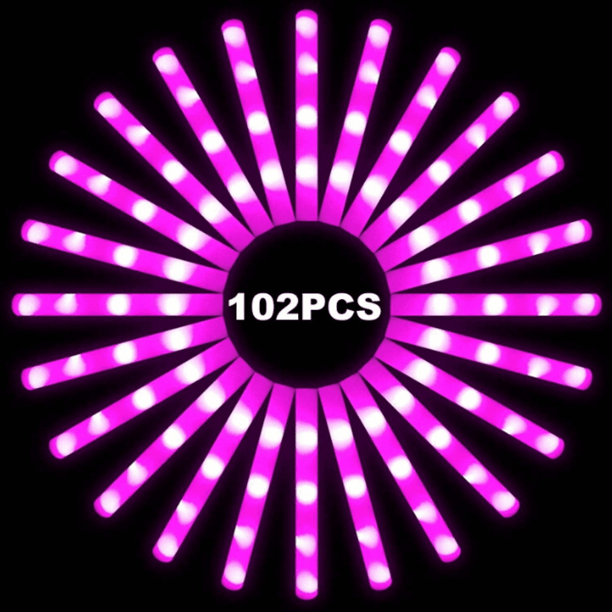 100-800Pcs LED Glow Sticks Bulk RGB Foam Light Up Concert Events Party Supplies