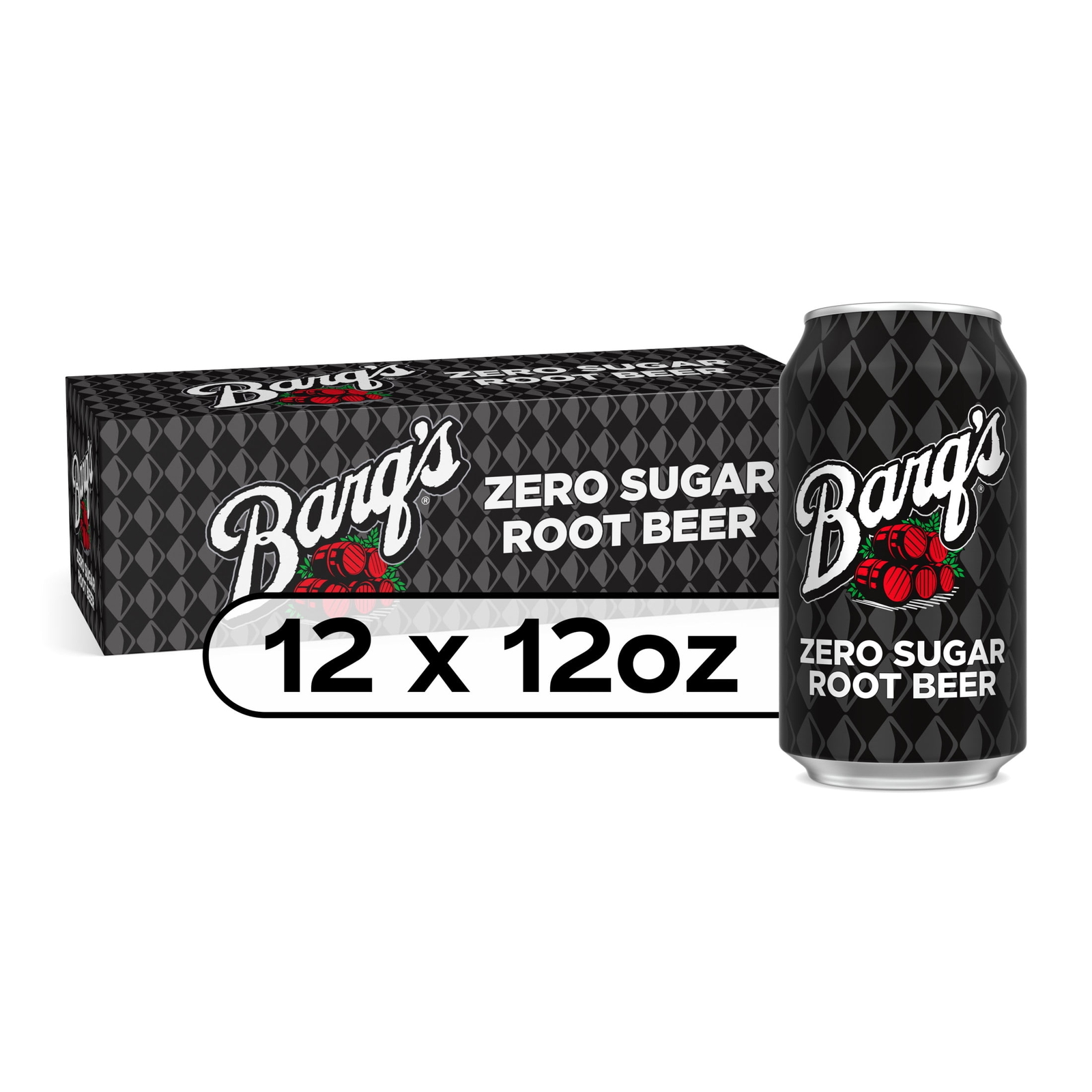 Barq\'s Zero Sugar Root Beer Soda Pop, 12 fl oz, 12 Pack Cans