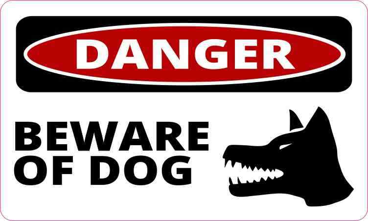 5x3 Danger Beware of Dog Sticker Vinyl Safety Sign Decal Animal Stickers Signs