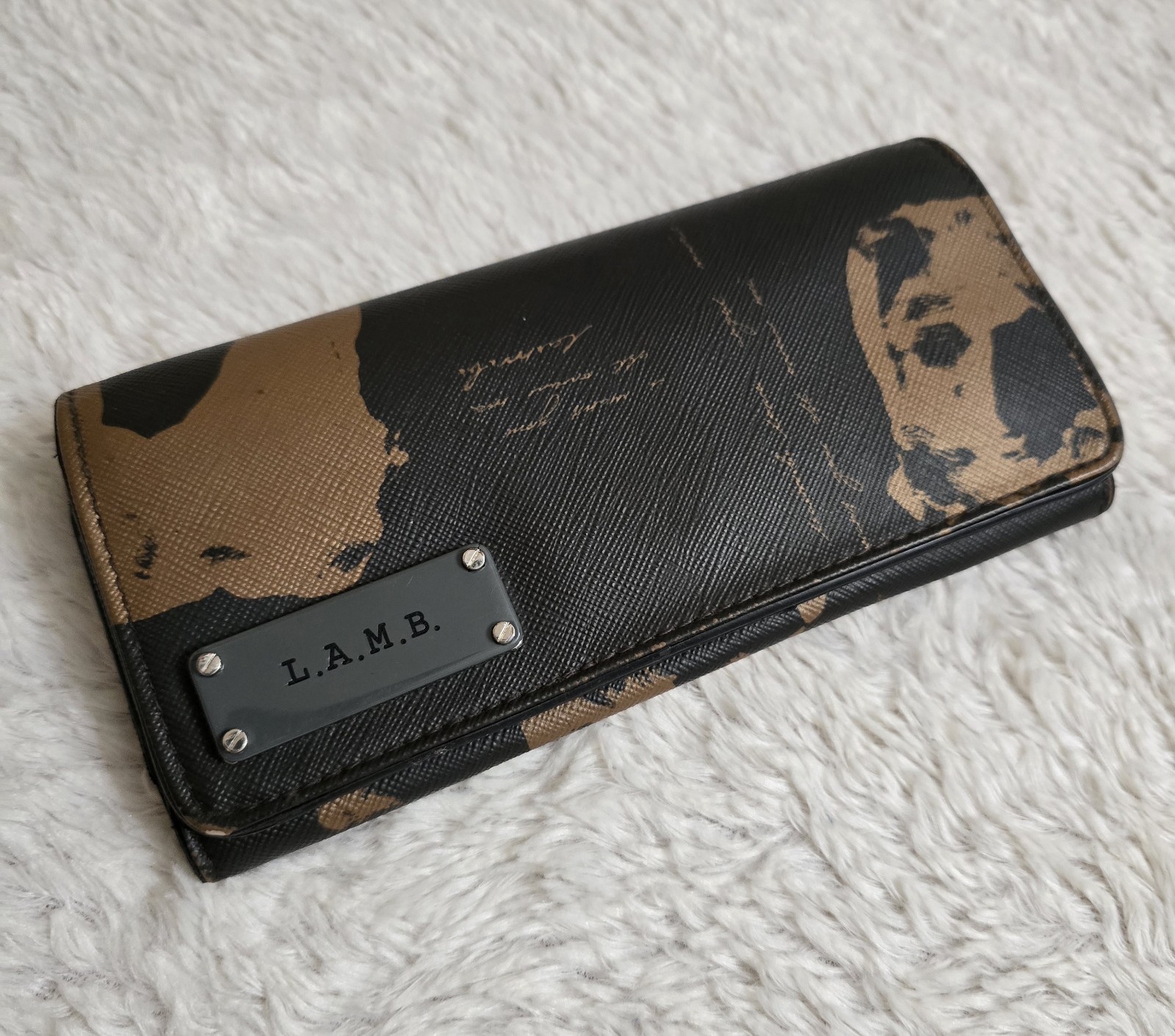 L.A.M.B. Gwen Stefani Handprint Wallet Leather PVC  DESIGNER LUXURY Rare Y2K