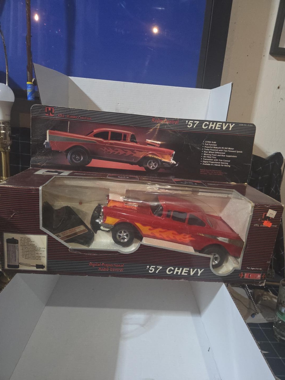 Vintage 1986 JRL Toys Red 57 Chevy RC Car 1/14 scale NOS in box TAIWAN TOY AUTO Vintage 1986 JRL Toys Red 57 Chevy RC Car 1/14 scale NOS in box TAIWAN TOY AUTO