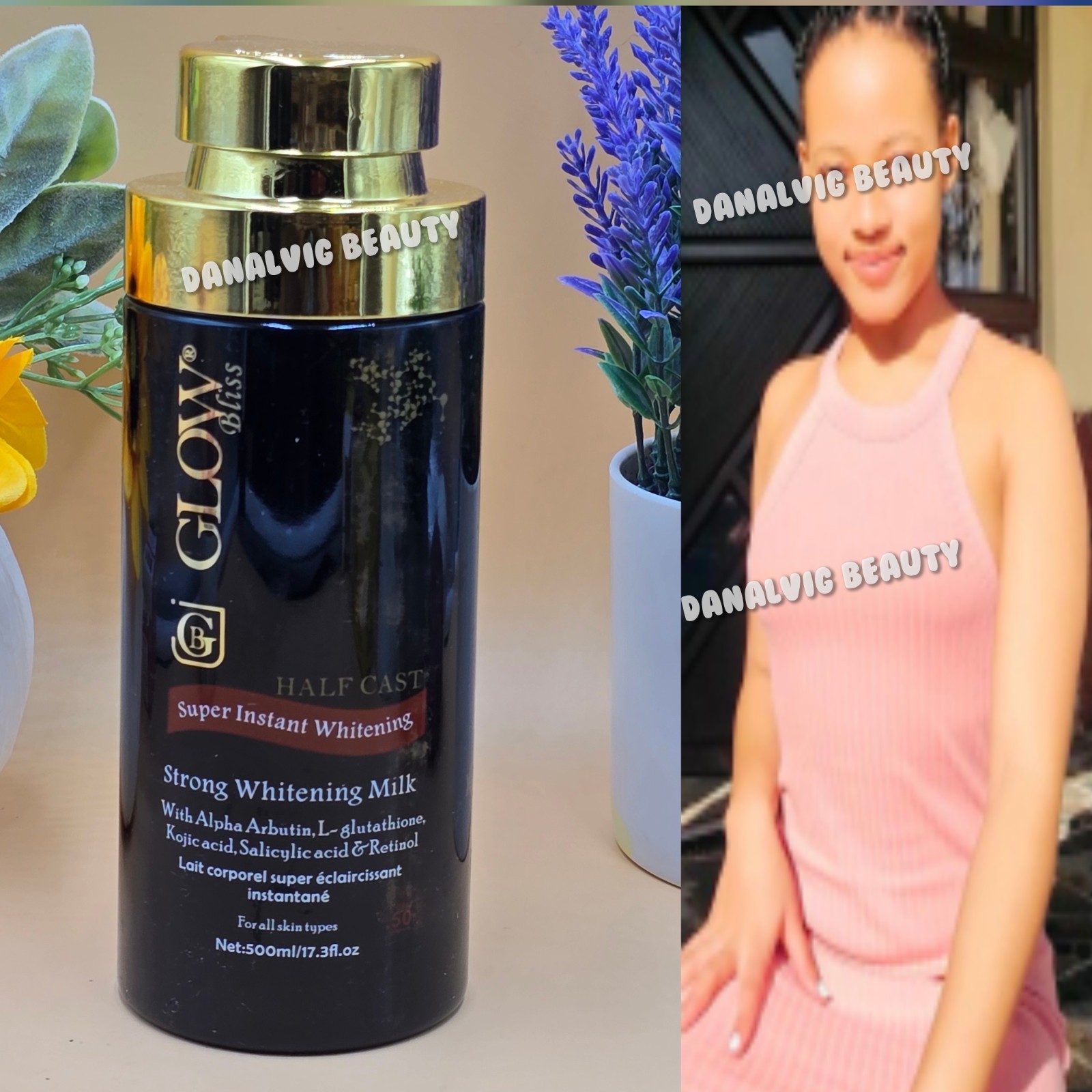 Glow Bliss Super Whitening Body Milk , X1 500ml 👌Ships fast