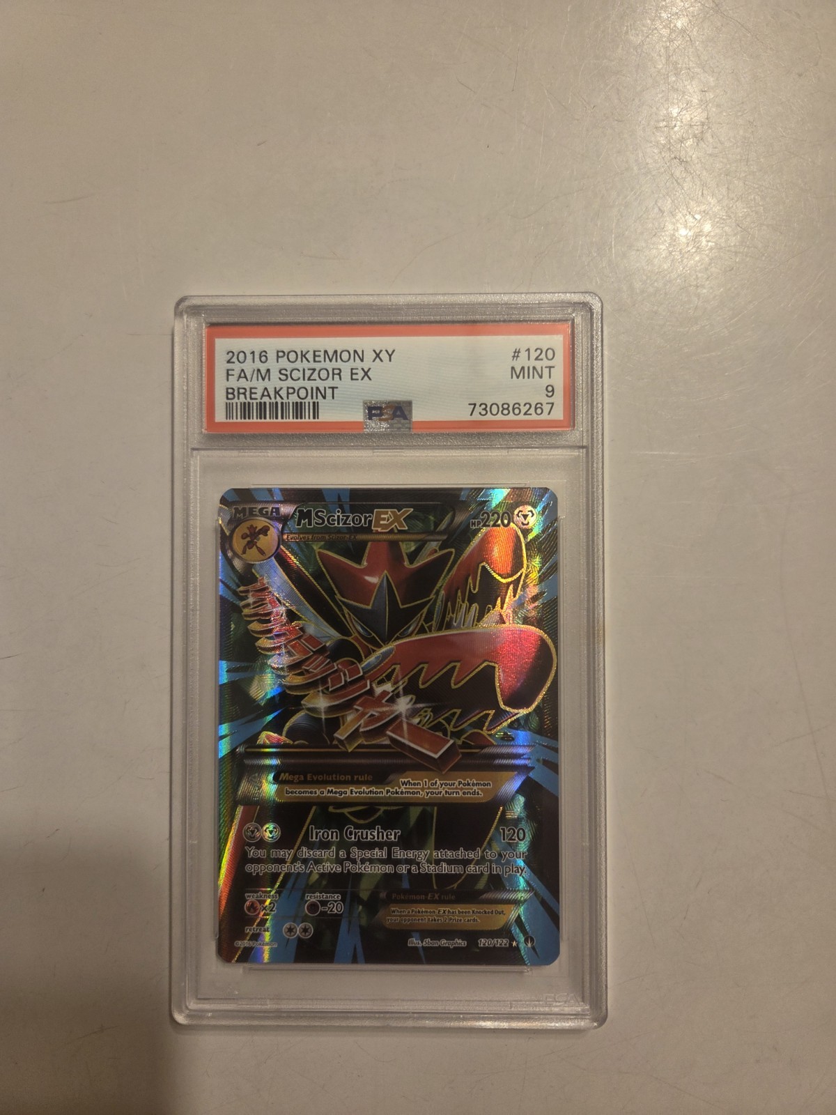 2016 Pokemon XY Breakpoint M Scizor EX Full Art #120 PSA 9 2016 Pokemon XY Breakpoint M Scizor EX Full Art #120 PSA 9