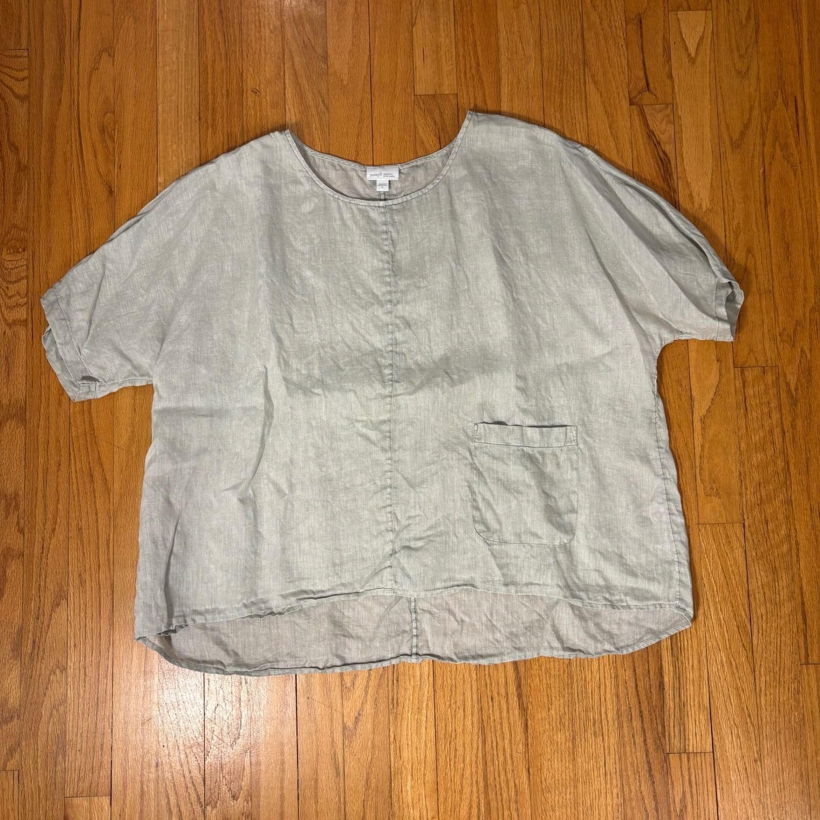 Pure Jill, Linen Top, Sage Green, XL, MSRP $89