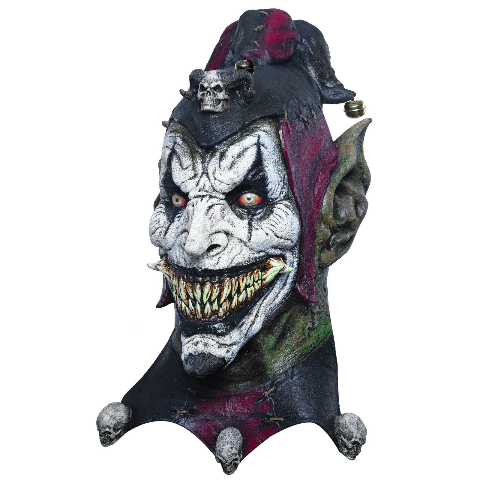 Adults Ghoulish Productions Clowns Jesterblin Clown Overhead Latex Mask