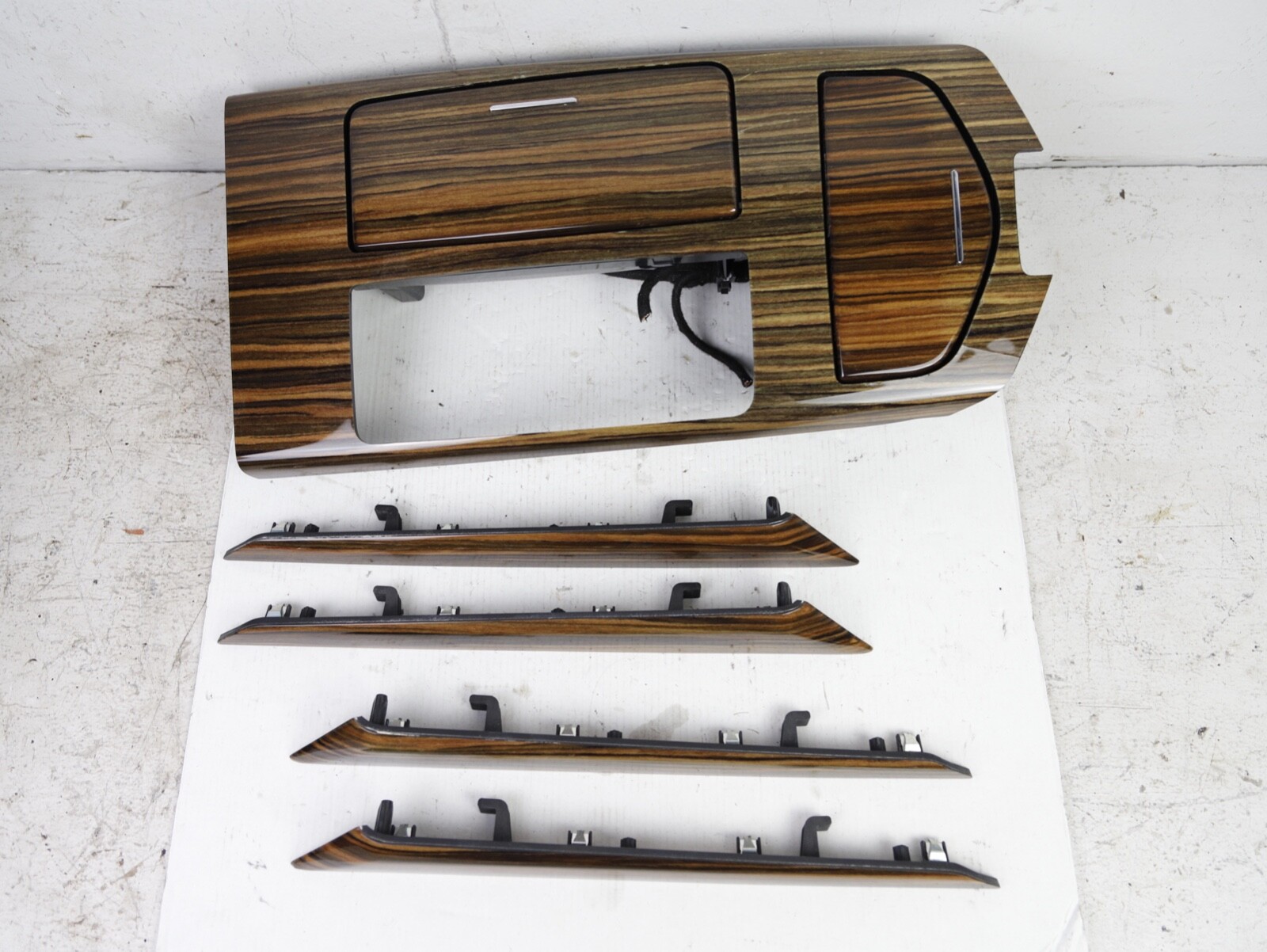 2017-2020 Maserati Ghibli Front & Rear Door Console Trim Wood Grain Set OEM 52k