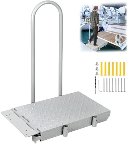 Boat Boarding Platform with Handrail, Dock Extension Step with Safety Grab Bar, Boat Boarding Platform with Handrail, Dock Extension Step with Safety Grab Bar,