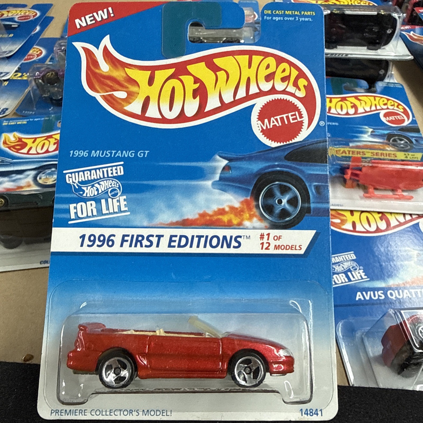 1996 Hot Wheels #378 First Editions 1/12 1996 MUSTANG GT Red w/Chrome 3Sp-Varia 1996 Hot Wheels #378 First Editions 1/12 1996 MUSTANG GT Red w/Chrome 3Sp-Varia