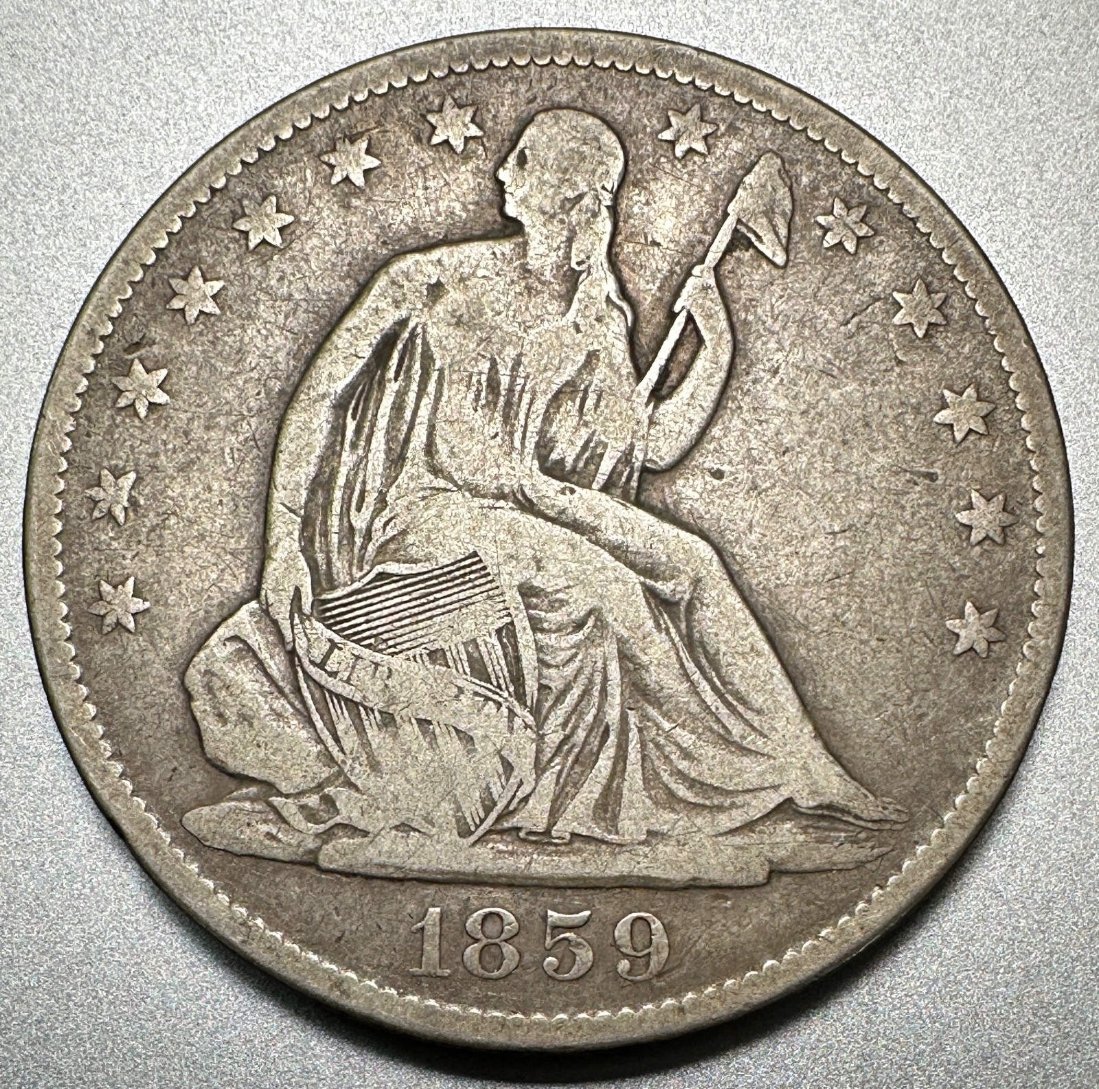 1859-O   SEATED HALF DOLLAR  NICE DETAIL  #2722