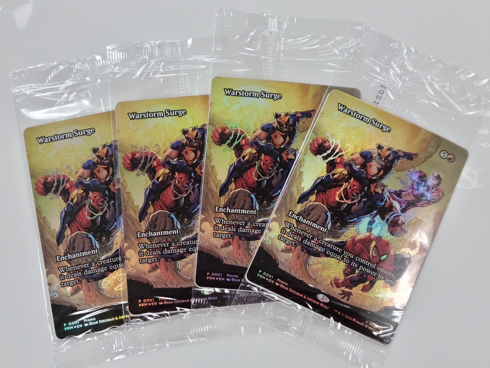 Warstorm Surge ~ MTG Promo Foil ~ Marvel Avengers Armageddon #1 ~ 2026 Warstorm Surge ~ MTG Promo Foil ~ Marvel Avengers Armageddon #1 ~ 2026