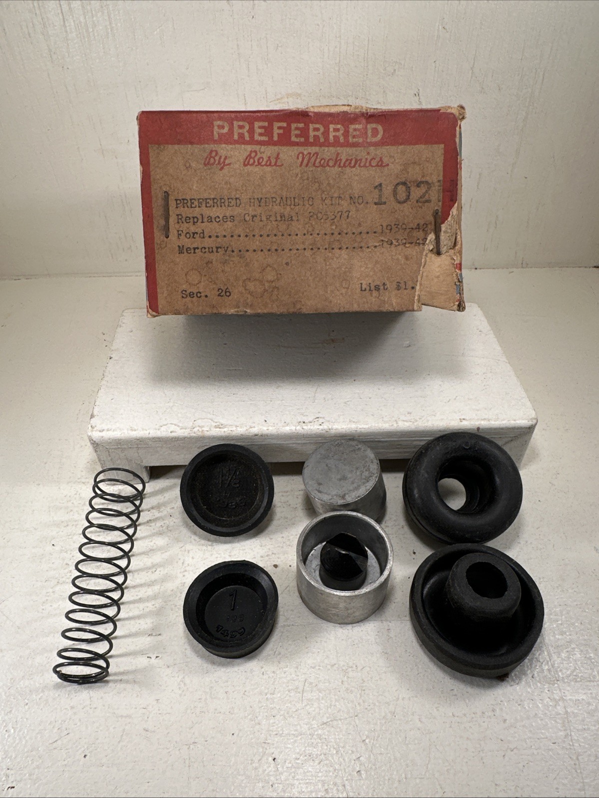 NOS-Preferred Hydraulic Kit 102H-Ford 1939-42 / Mercury 1939-42. Replaces FC5377 NOS-Preferred Hydraulic Kit 102H-Ford 1939-42 / Mercury 1939-42. Replaces FC5377