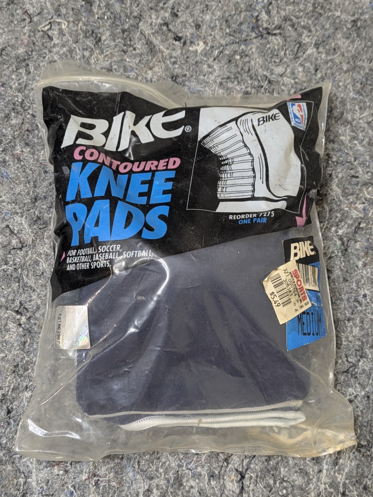 PAIR Vintage BIKE Official NBA Licensed KNEE PADS #7275 M Navy Blue NEW NOS 90s
