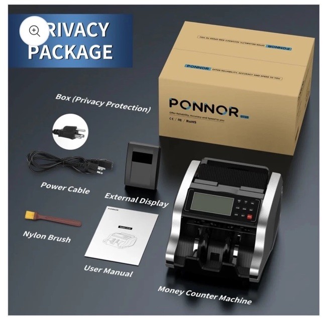 PONNOR 0720 Money Counter Machine Cash Bill Counter LCD Fast Counting PONNOR 0720 Money Counter Machine Cash Bill Counter LCD Fast Counting