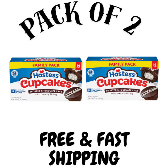 (2 PK) Hostess Cupcakes, Chocolate Snack Cakes, 22.22 oz Box (14 Count) (2 PK) Hostess Cupcakes, Chocolate Snack Cakes, 22.22 oz Box (14 Count)