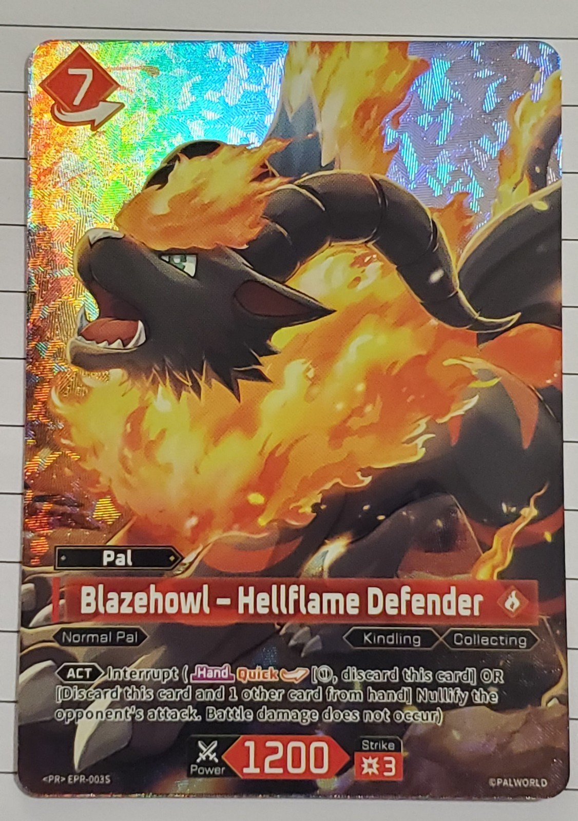 Blazehowl - Hellflame Defender Full Art Palworld OCG TCG PR pack 1.5 EPR-003S NM Blazehowl - Hellflame Defender Full Art Palworld OCG TCG PR pack 1.5 EPR-003S NM
