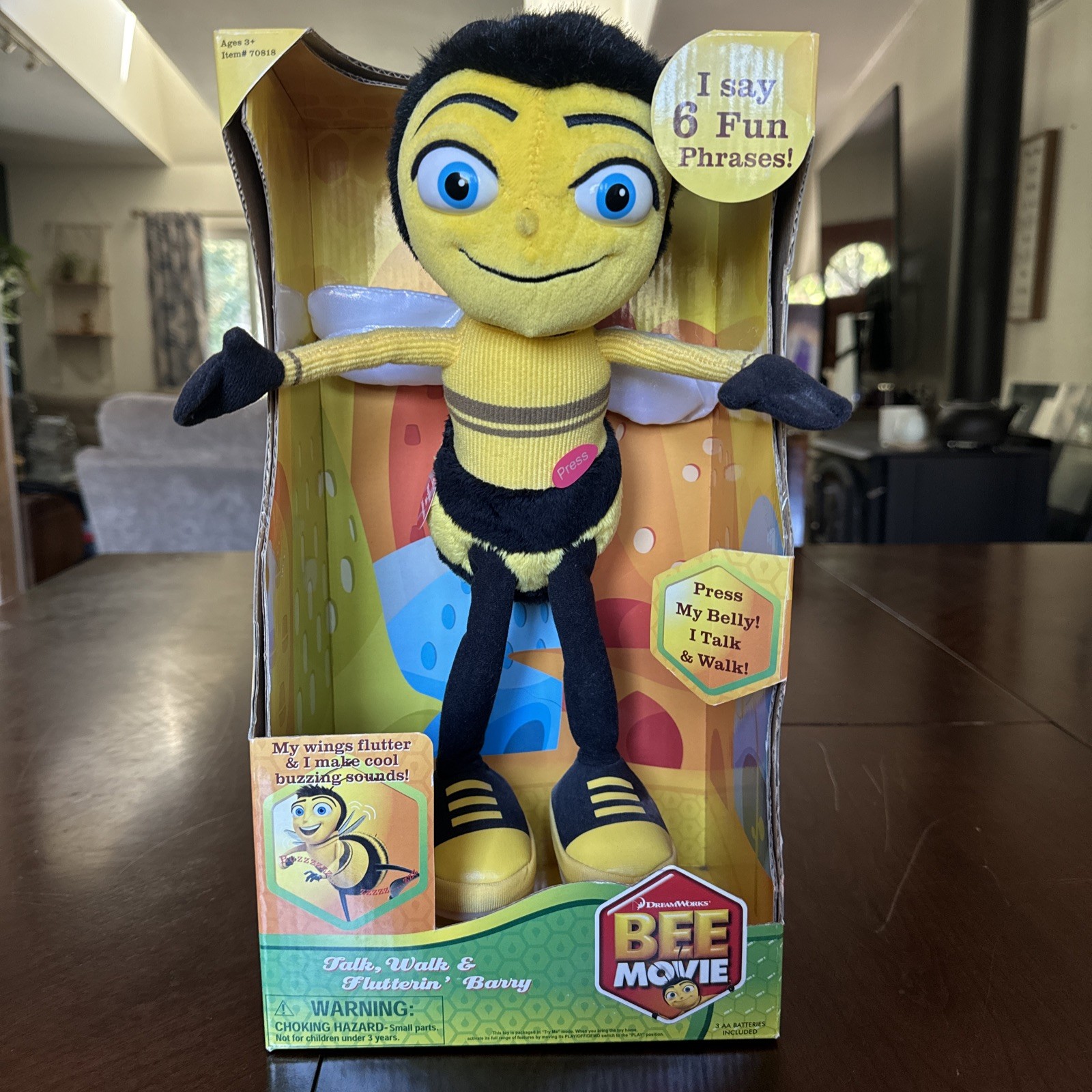 RARE 2007 Dreamworks Bee Movie 14’ Talk Walk & Flutterin Barry Plush NEW In Box