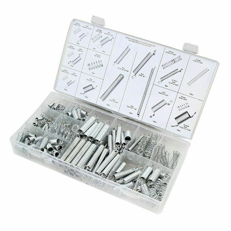 200pc Spring Assortment Set Zinc Plated Steel Compression & Extension Carburetor 200pc Spring Assortment Set Zinc Plated Steel Compression & Extension Carburetor