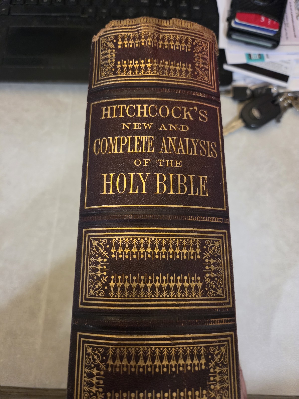1869 Hitchcock\'s The Holy Bible - AJ Johnson With 1901 Reciept & Relics In Pages