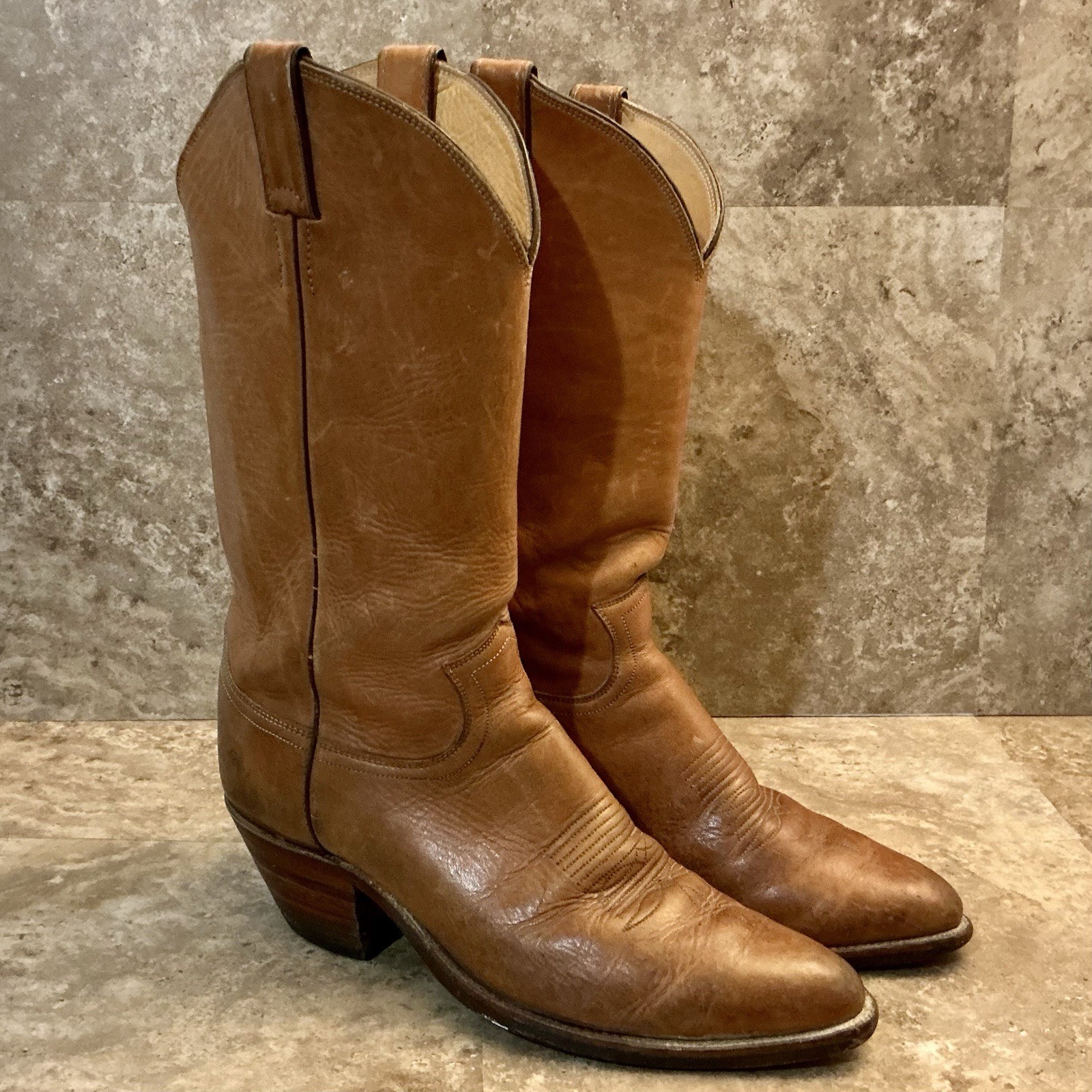 Justin Leather Western Rodeo Cowboy Boot Amber Wheat Blonde Mens Size 9.5D (1544 Justin Leather Western Rodeo Cowboy Boot Amber Wheat Blonde Mens Size 9.5D (1544