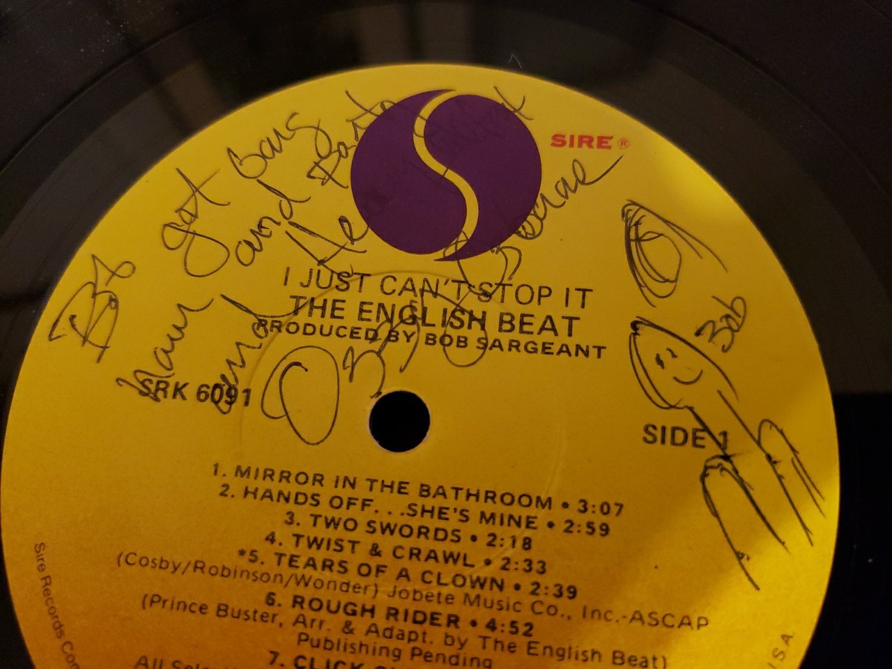 Very Rare Ozzy Osbourne Autograph And Hand Drawn Doodle Vinyl Record 1980 