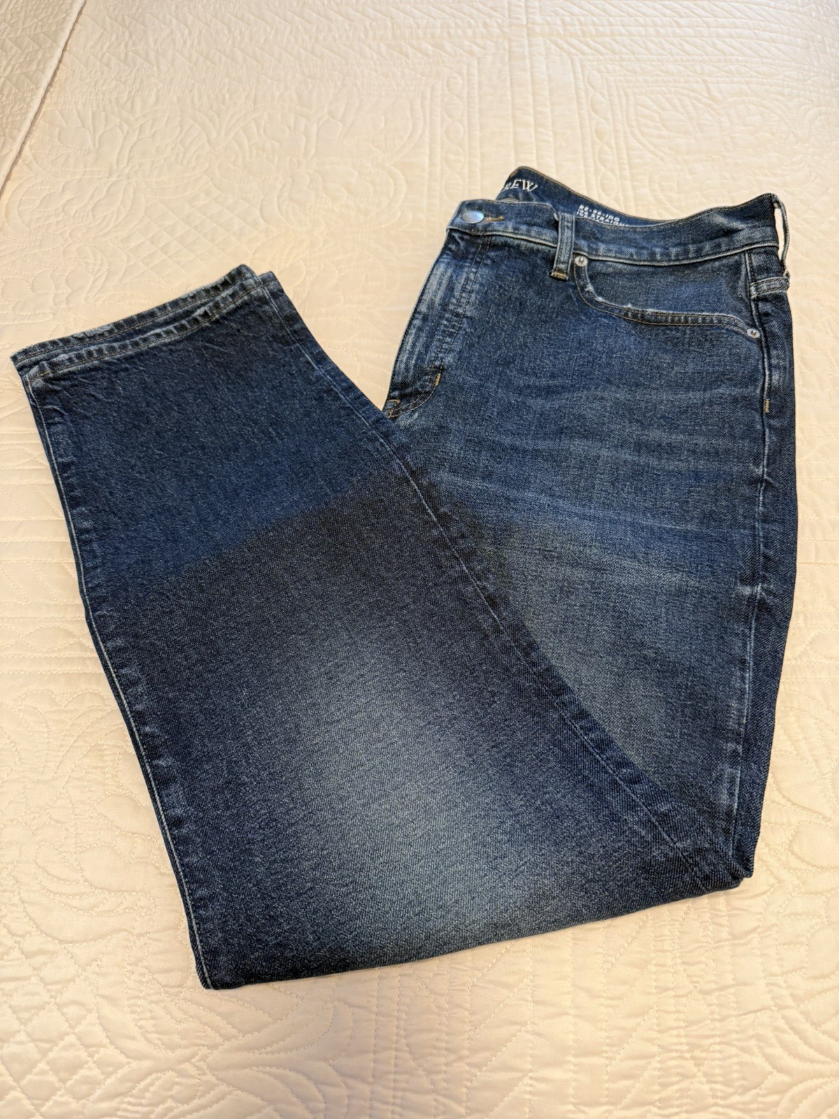 J.Crew 96 Straight 106-146 High Rise Jeans Womens Size 32 Dark Blue Wash