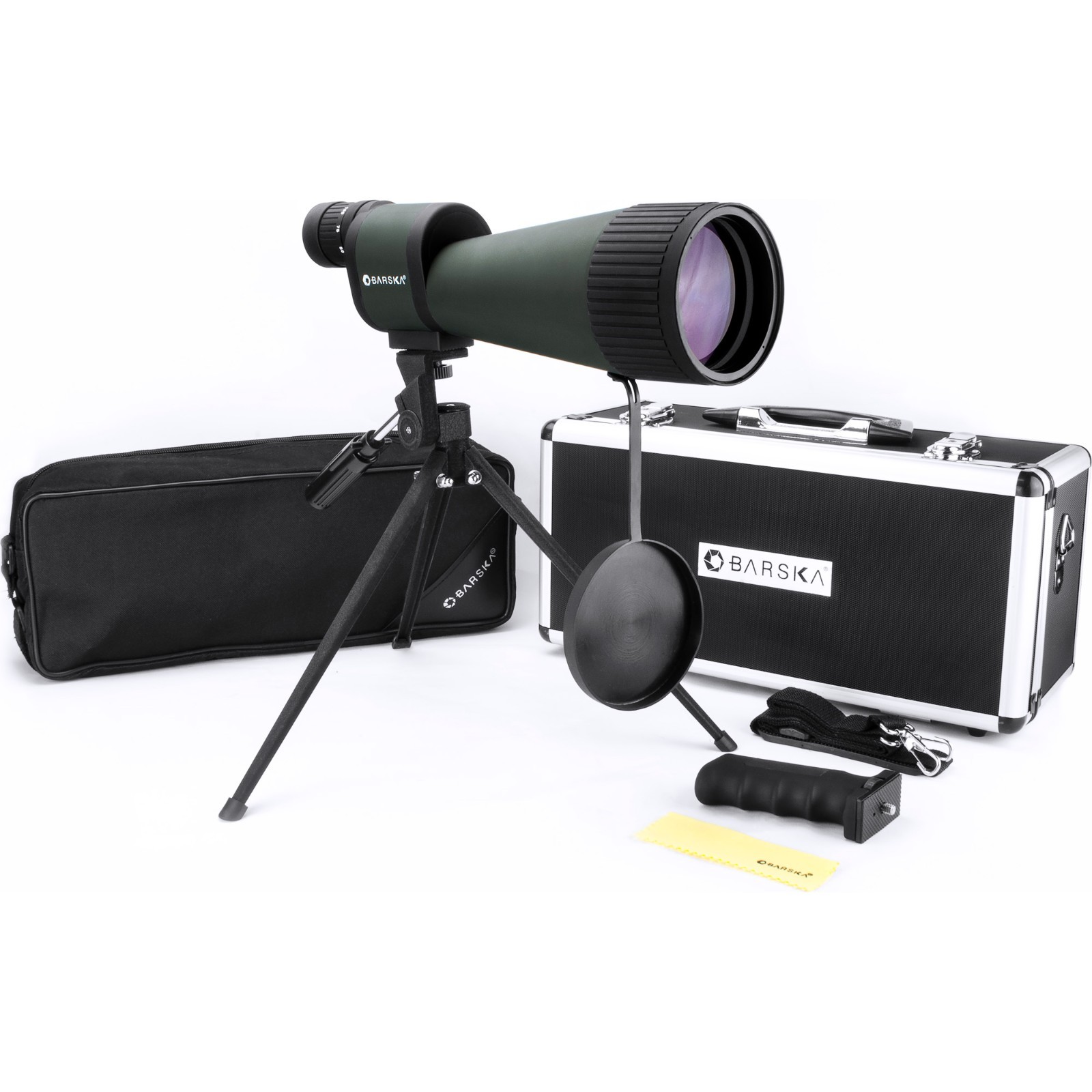 BARSKA 25-125x88 WP Benchmark Straight Spotting Scope w/ Case & Tripod, AD11182 BARSKA 25-125x88 WP Benchmark Straight Spotting Scope w/ Case & Tripod, AD11182