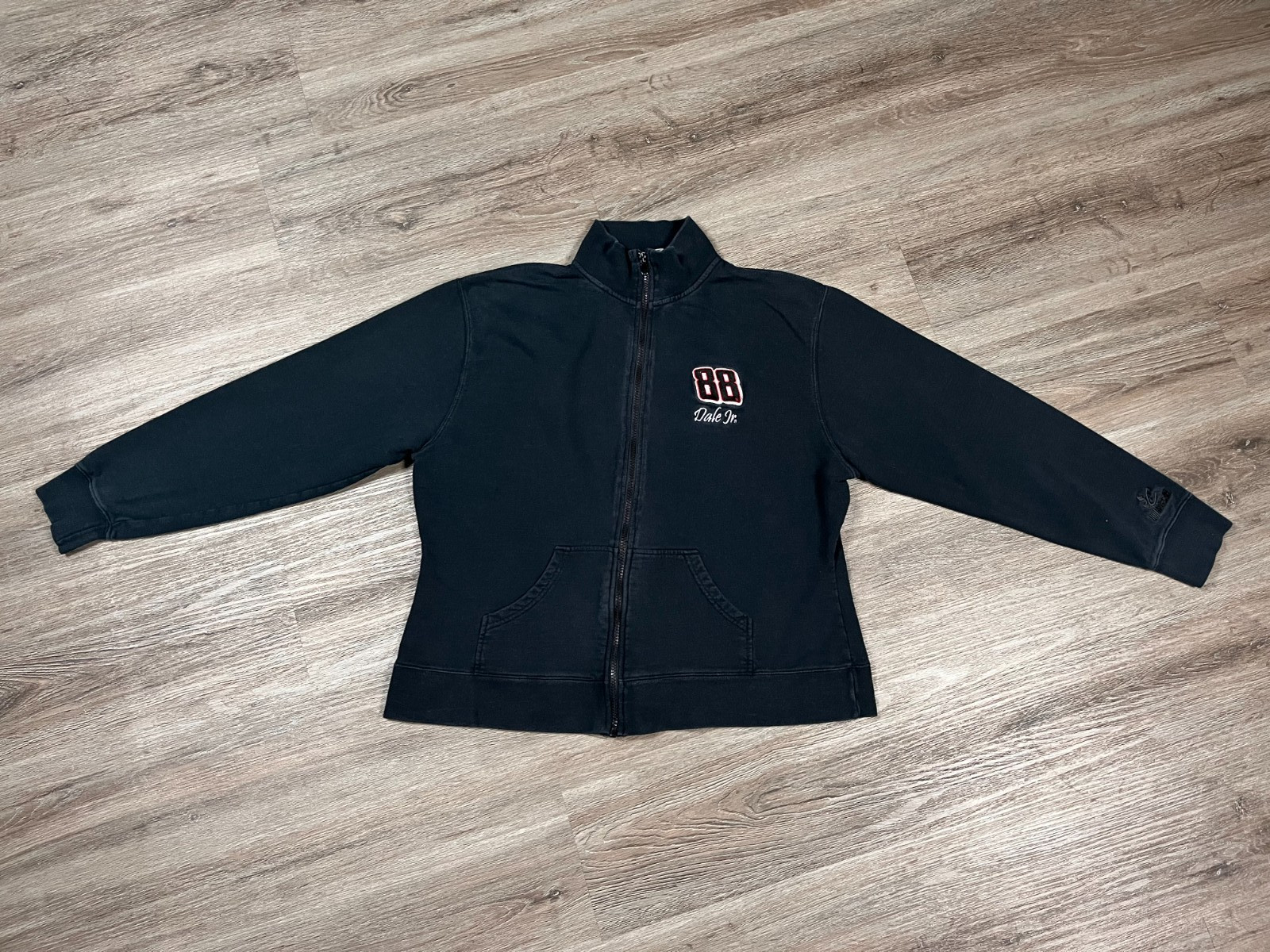 Chase Authentics Dale Earnhardt Jr 88 Jacket Womens XL Black NASCAR Full Zip