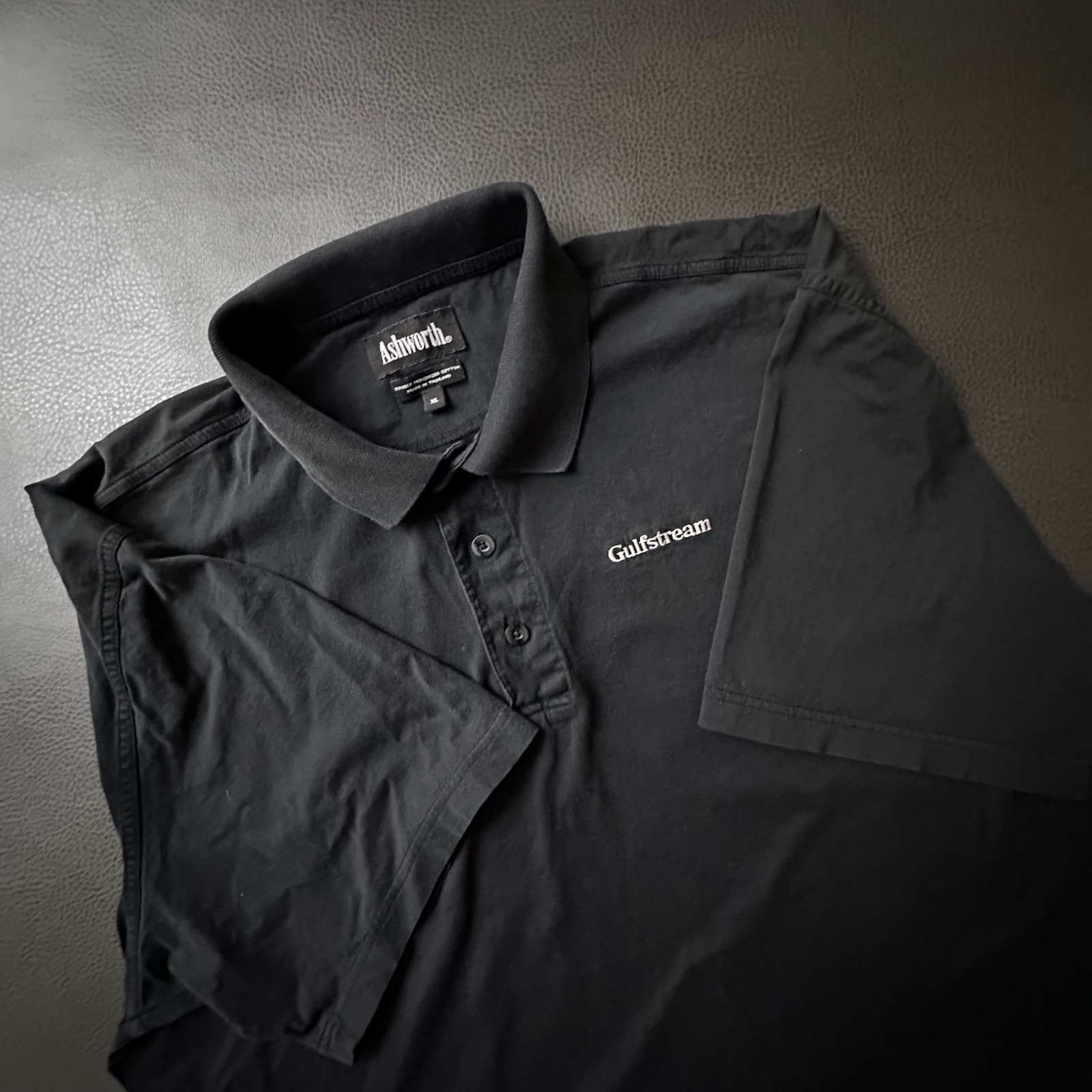 VTG Gulfstream Shirt Mens XL Black Airplane Polo Workwear Y2k Jet Golf Employee VTG Gulfstream Shirt Mens XL Black Airplane Polo Workwear Y2k Jet Golf Employee