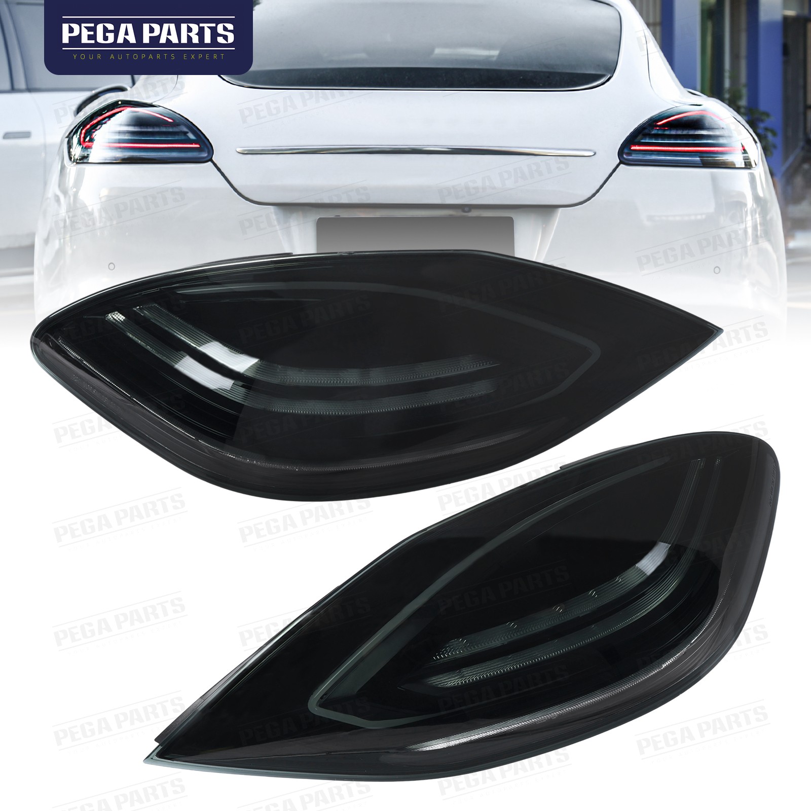 Smoke Black LED Rear Tail Light Brake Lamps For 2010-2013 Porsche Panamera 970.1