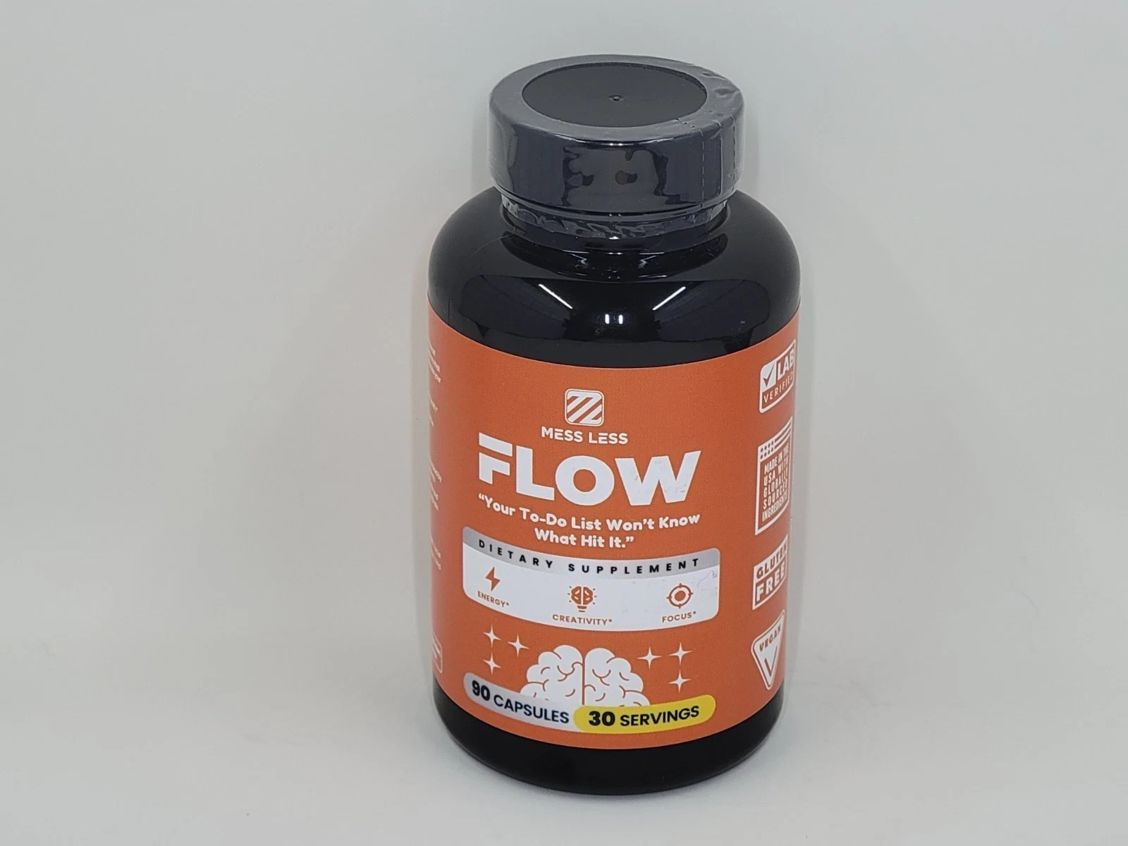 Mess Less Flow Dietary Supplement Energy, Creativity, Focus 90 caps 30 servings Mess Less Flow Dietary Supplement Energy, Creativity, Focus 90 caps 30 servings