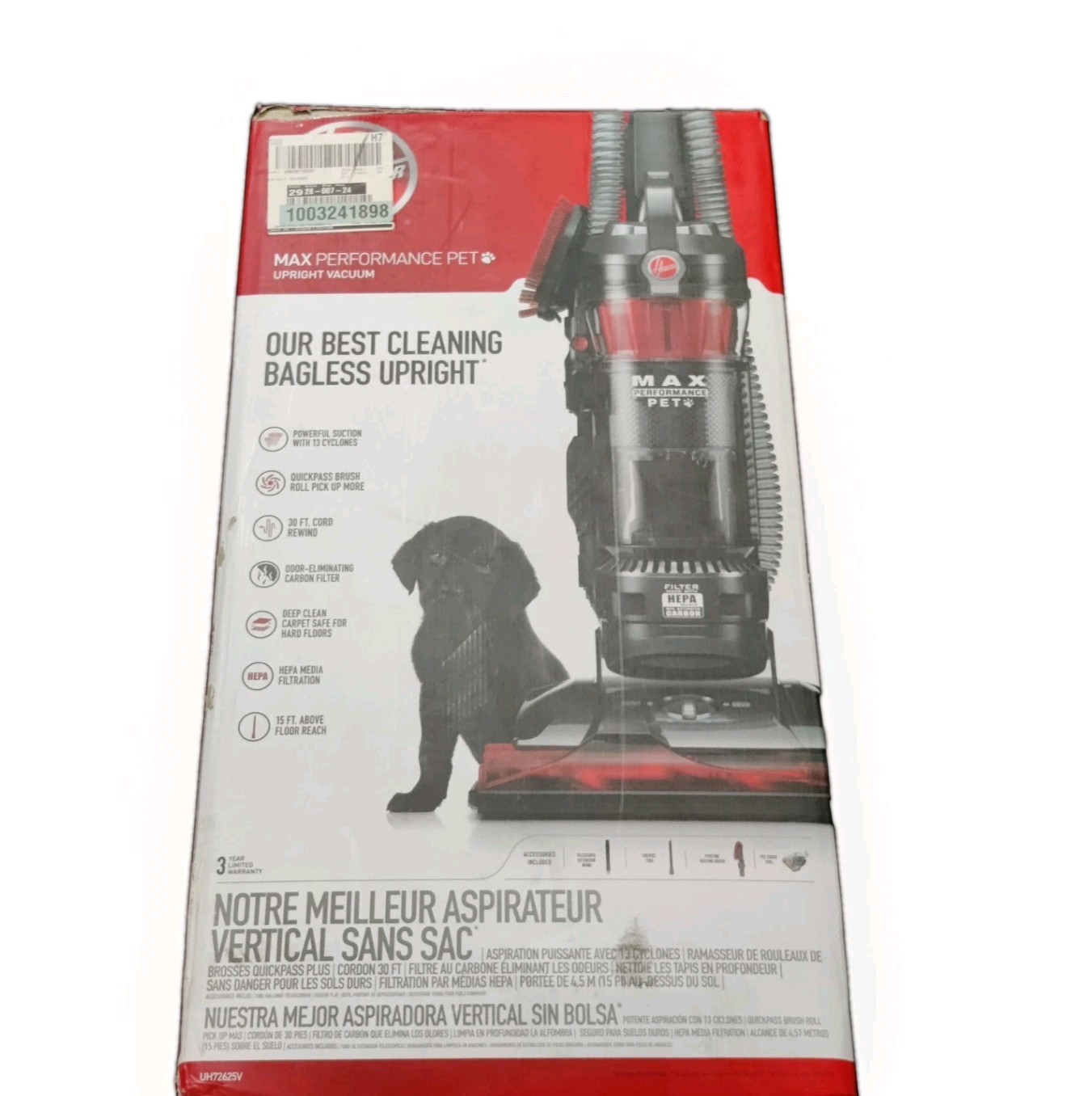 Hoover WindTunnel 3 Max Pet Bagless Vacuum w/Quick Pass & HEPA