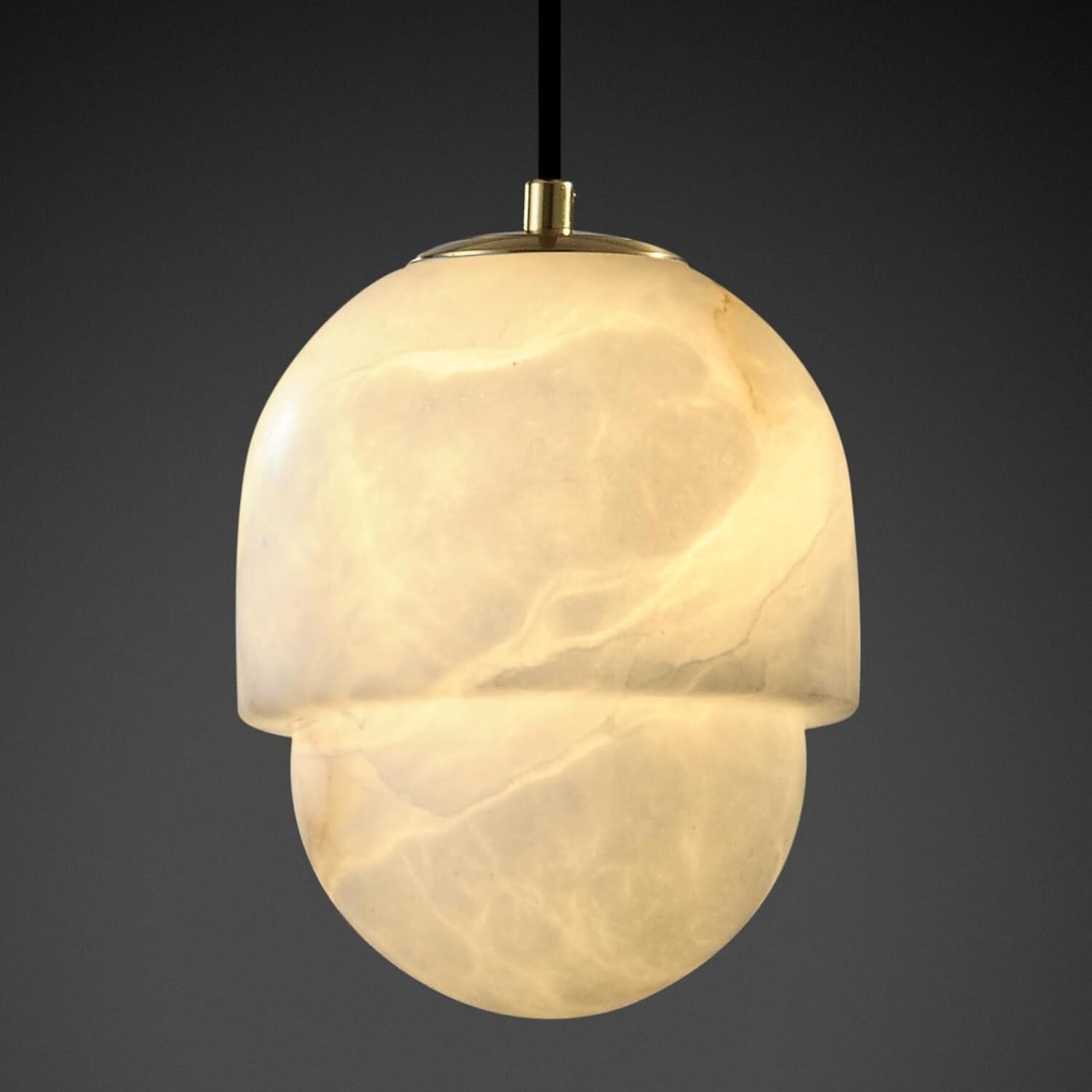 Natural Alabaster Pendant Lights Kitchen Island, Natural Marble Splicing Oval...
