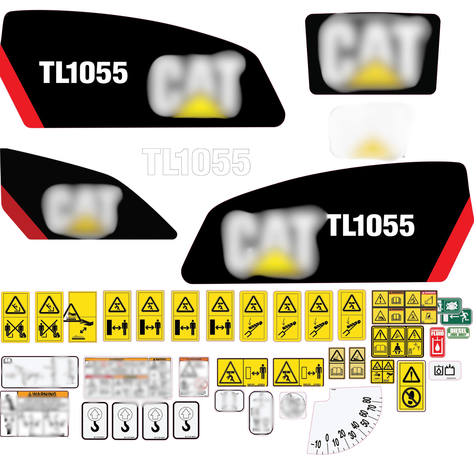 Compatible with TL1055 Decal Kit Telehandler Stickers - 