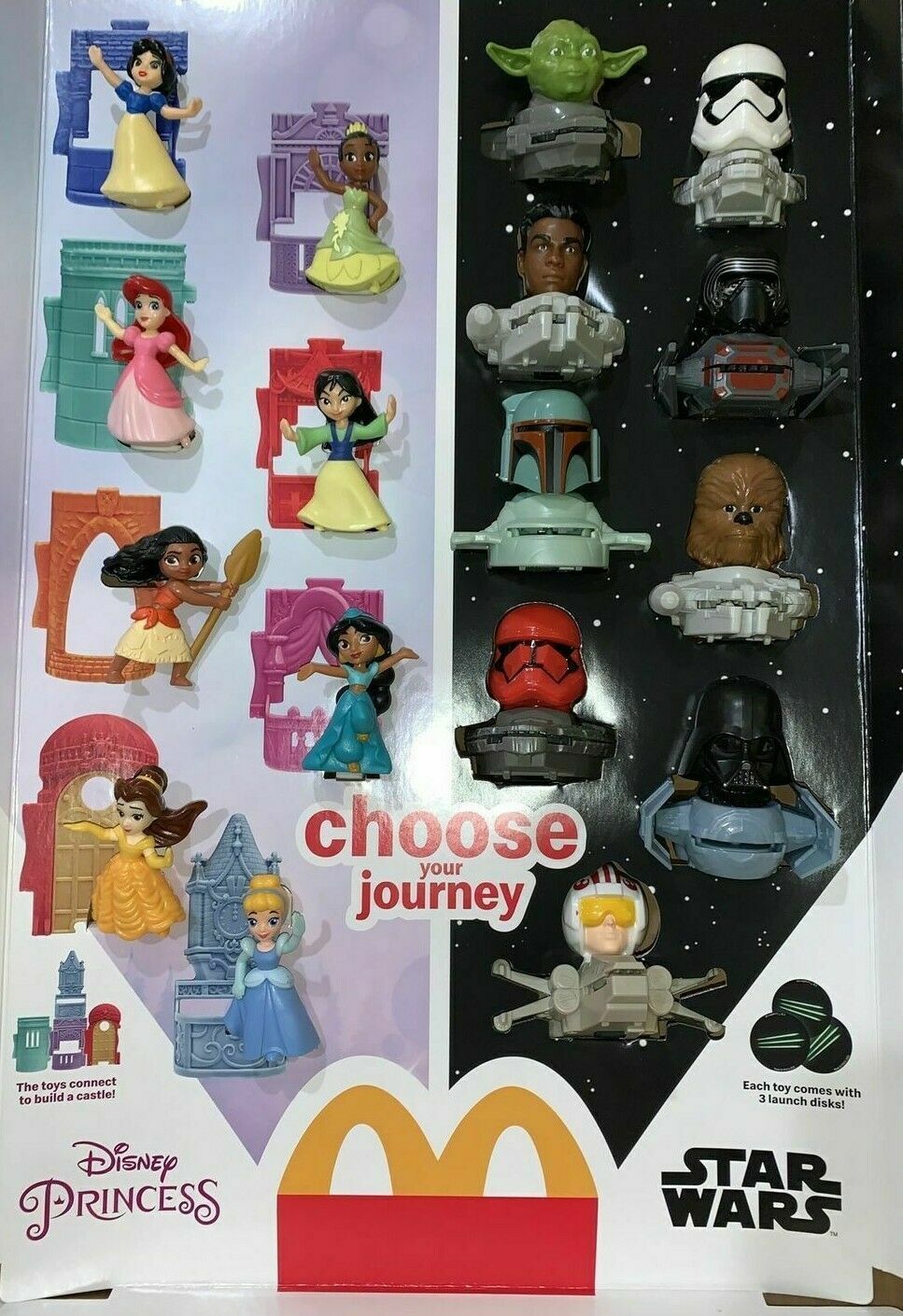 2021 McDONALD\'S Star Wars and Disney\'s Princess HAPPY MEAL TOYS Or Set 2021 McDONALD\'S Star Wars and Disney\'s Princess HAPPY MEAL TOYS Or Set
