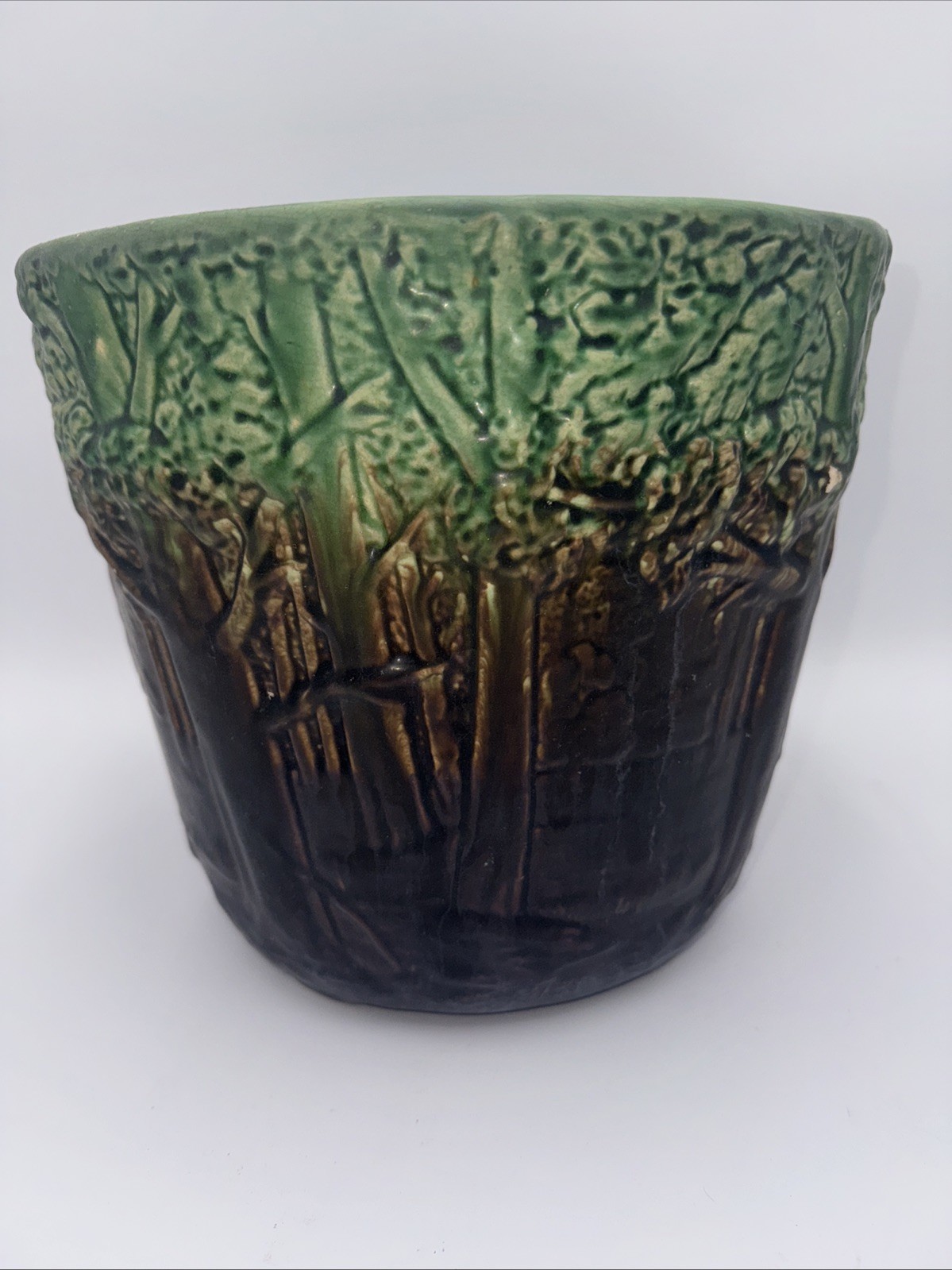 Antique 1920\'s Weller Forest pottery jardiniere planter LARGE 9.5\ Antique 1920\'s Weller Forest pottery jardiniere planter LARGE 9.5\