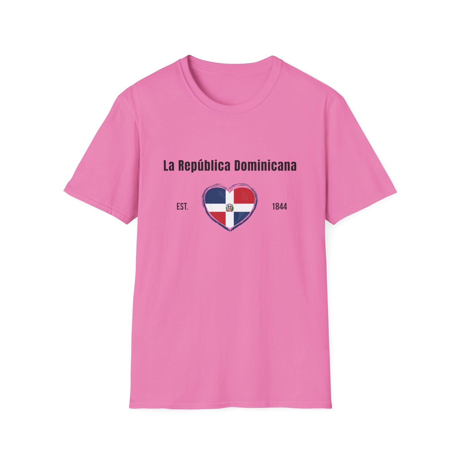 Dominican Republic Flag Heart T-Shirt - La República Dominicana EST 1844,