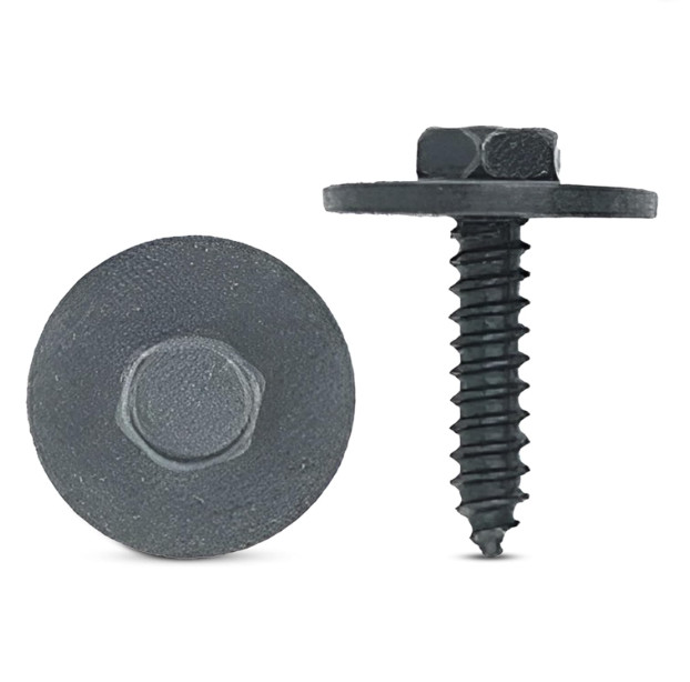 Main ST Collective 50x Black Hex Trim Screws 4.2x20mm w/ Washer GM