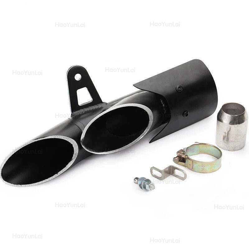 Universal 38MM-51MM Slip-On Exhaust Muffler Pipe Double Muffler Pipe Model A10