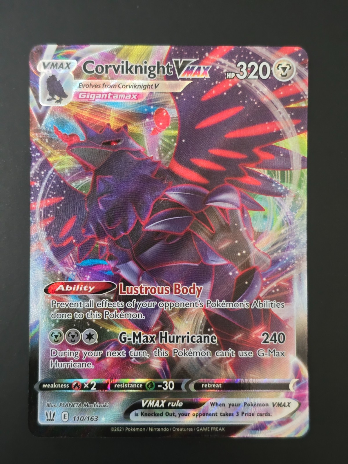 Corviknight VMAX 110/163 Holo VMAX Rare Battle Styles Pokemon Near Mint