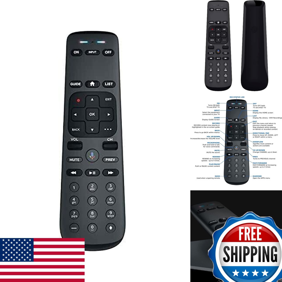 NTQinParts Remote for DIRECTV Gemini Air 1 4K Streaming Device P21KW-500 NTQinParts Remote for DIRECTV Gemini Air 1 4K Streaming Device P21KW-500